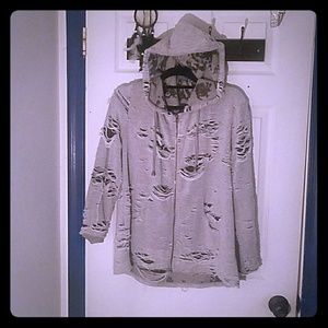 Sweet Romeo Distressed Zip Up Hoodie